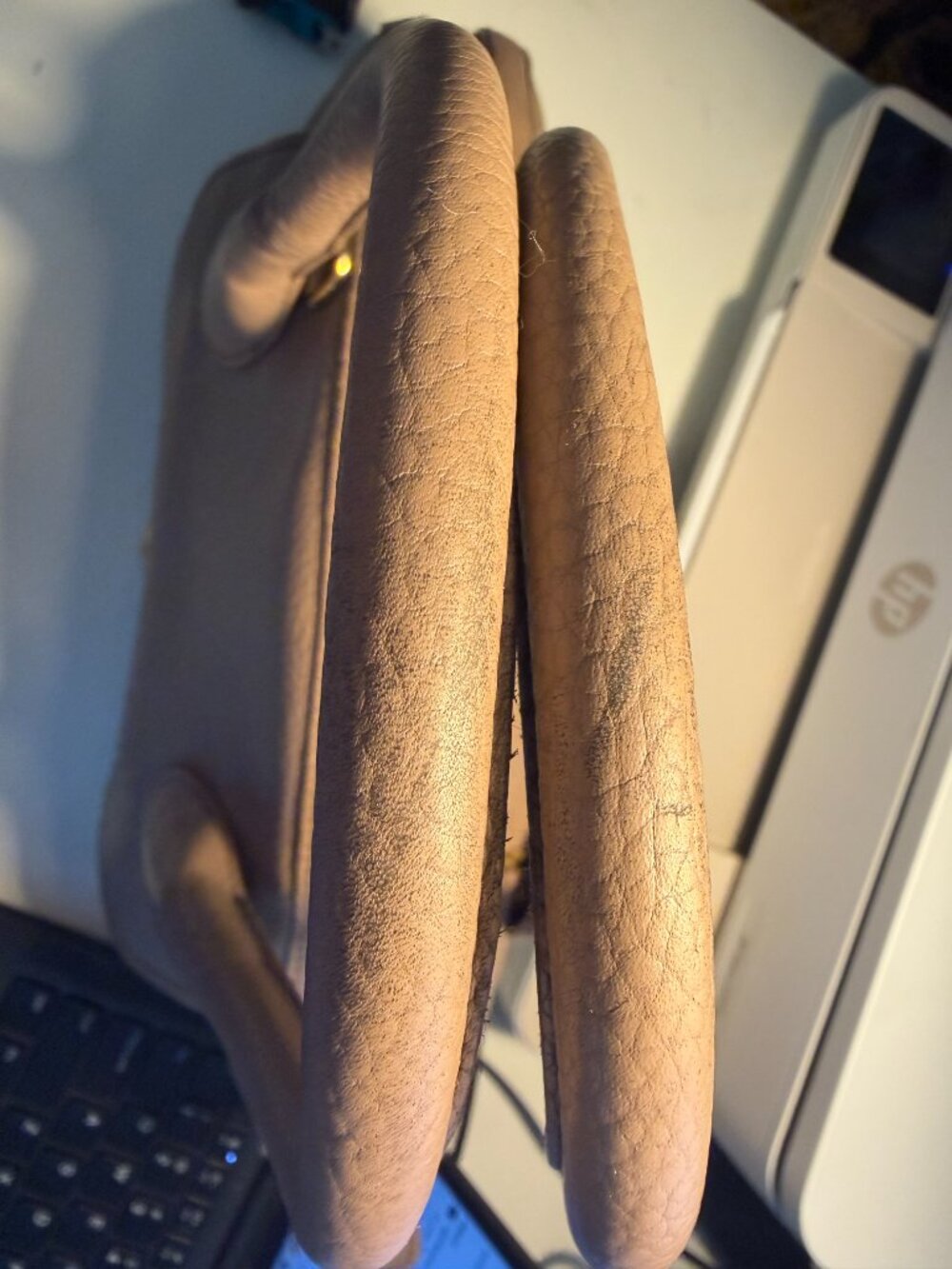 Salvatore Ferragamo Taupe Leather 2 Way Handbag - Picture 5 of 16